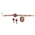 Collection of bohemian garnet jewelry incl gold
