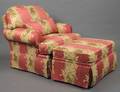 OVERSTUFFED ARM CHAIR AND OTTOMAN