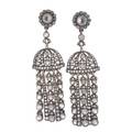 Late victorian silver  paste chandelier earrings