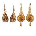 Victorian  victorian style gemset gold earrings