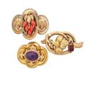 Three victorian gold brooches