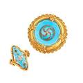 Victorian  revival enameled gold jewelry