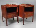 PAIR OF GEORGE III STYLE MAHOGANY NIGHT STANDS