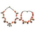 Two old kabylia enameled silver  coral necklaces