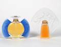 TWO LALIQUE CRYSTAL PARFUME BOTTLES