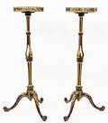 Pair of George III Ebonized  Gilt Torcheres