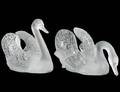 PAIR OF LALIQUE CRYSTAL SWANS