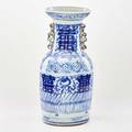 Chinese export blue and white porcelain vase