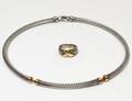 DAVID YURMAN FOURTEEN KARAT YELLOW GOLD AND STERLING