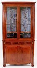 American Federal Style Mahogany Corner Cabinet