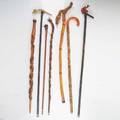 Folk art carved wood canes