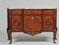LOUIS XV STYLE GILT BRONZE MOINTED INLAID MAHOGANY