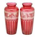 Pair of val st lambert glass vases