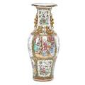 Rose medallion porcelain floor vase
