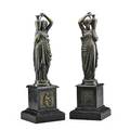 Pair of egyptian revival bronze figures