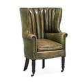 English leather upholstered porters chair