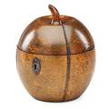English fruitwood apple form tea caddy