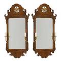Pair of george iii walnut fretwork mirrors