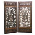 Pair of chinese wood panels