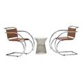 Mies van der rohe platner chairs and side table