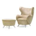Vladimir kagan wing chair and ottoman