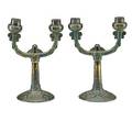 Secessionist pair of candlesticks