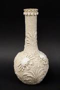Chinese White Crab Motif Bottle Vase