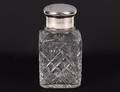 RUSSIAN SILVER MOUNTED CUT GLASS VANITY BOTTLE