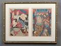 JAPANESE UKIYOE WOODBLOCK DIPTYCH PRINT