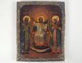 RUSSIAN ICON OF CHRIST AND TWO SAINTS