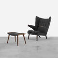 Hans J Wegner   Papa Bear chair and ottoman