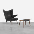 Hans J Wegner   Papa Bear chair and ottoman