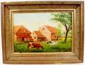 Rural Idyllic Oil wCows Grazing Signed