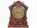 REGENCY CARVED WOOD MANTEL CLOCK