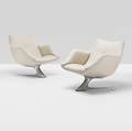Vladimir Kagan   custom Unicorn lounge chairs pair