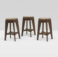 Pierre Jeanneret   set of three stools from Punjab University Chandigarh