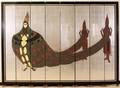 Large Eight Panel Art Deco Figural Screen