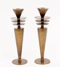 Pair of Art Deco Bronze Candlesticks