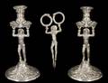 RARE ASSOCIATED PAIR OF GEORGE II STERLING SILVER