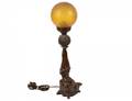 PATINATED WHITE METAL FIGURAL LAMP