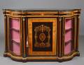 NAPOLEON III INLAID SATINWOOD AND EBONIZED CREDENZA