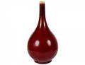 LARGE COPPER RED GLAZED BOTTLE VASE