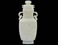 VERY FINE WHITE JADE VASE AND COVER
