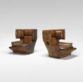 French   wingback lounge chairs pair