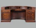GEORGIAN STYLE MAHOGANY AND BURL DESK