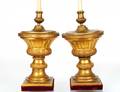 PAIR OF GILT METAL TABLE LAMPS