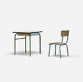 In the manner of Jean Prouv   childs desk and chair