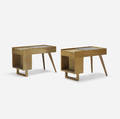 In the manner of Vladimir Kagan   occasional tables pair