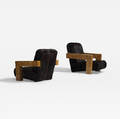 Milo Baughman attribution   lounge chairs pair