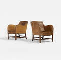 Kaare Klint and Edvard KindtLarsen   rare Mix lounge chairs model 4396 pair